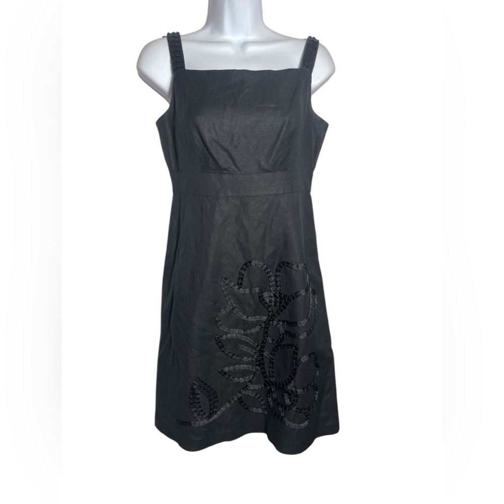 Donna Ricco dress size 2 linen blend embroidered sleeveless dress PERFECT 🖤🖤